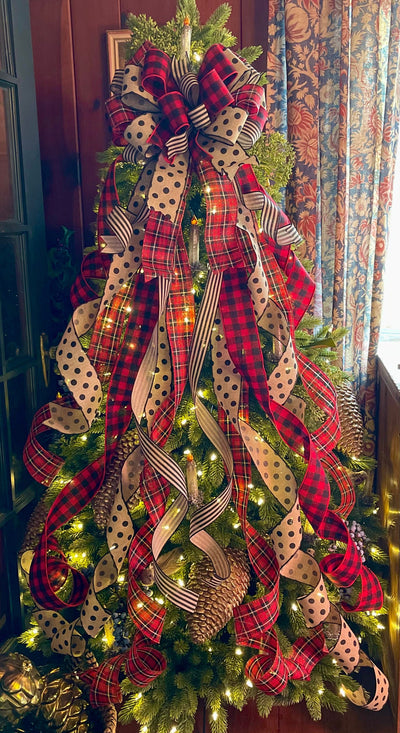 The Abigail Buffalo Check Christmas Tree Topper Bow