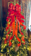 The DeeDee Red & Gold Christmas Tree Topper Bow