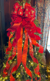 The DeeDee Red & Gold Christmas Tree Topper Bow