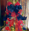 The Jenna Navy Blue Velvet Christmas Tree Topper Bow