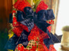 The Jenna Navy Blue Velvet Christmas Tree Topper Bow