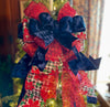 The Jenna Navy Blue Velvet Christmas Tree Topper Bow