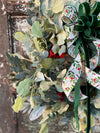 The Tess Eucalyptus Lambs Ear & Berry Christmas Wreath For Front Door~Winter berry wreath~Year round wreath~Farmhouse wreath for door