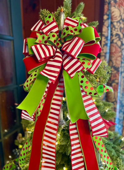 The Augustus Whimsical Christmas Tree Topper Bow