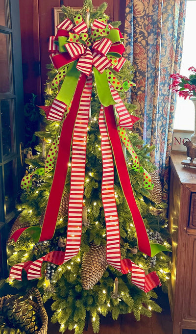 The Augustus Whimsical Christmas Tree Topper Bow