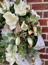 The Lanie White Amaryllis Christmas Wreath For Front Door