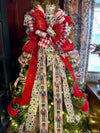 The Johan Red & Green Nutcracker Christmas Tree Topper Bow