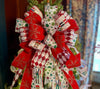 The Johan Red & Green Nutcracker Christmas Tree Topper Bow