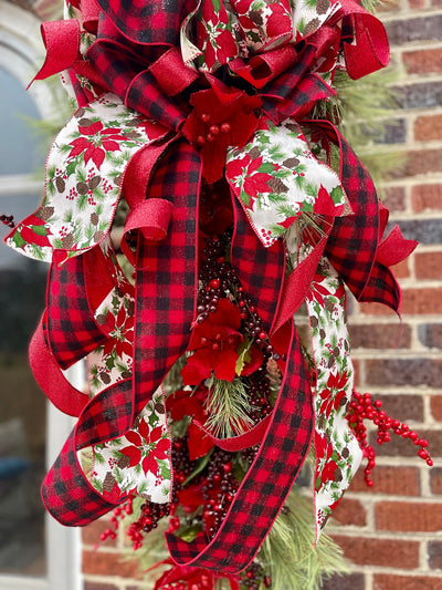 The Nancy Red Poinsettia Christmas Swag