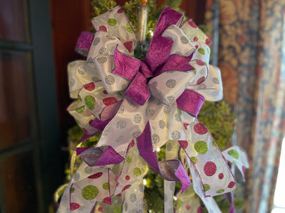 The FiFi Hot Pink & Lavender Christmas Tree Topper Bow