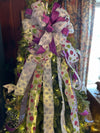 The FiFi Hot Pink & Lavender Christmas Tree Topper Bow