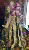 The FiFi Hot Pink & Lavender Christmas Tree Topper Bow