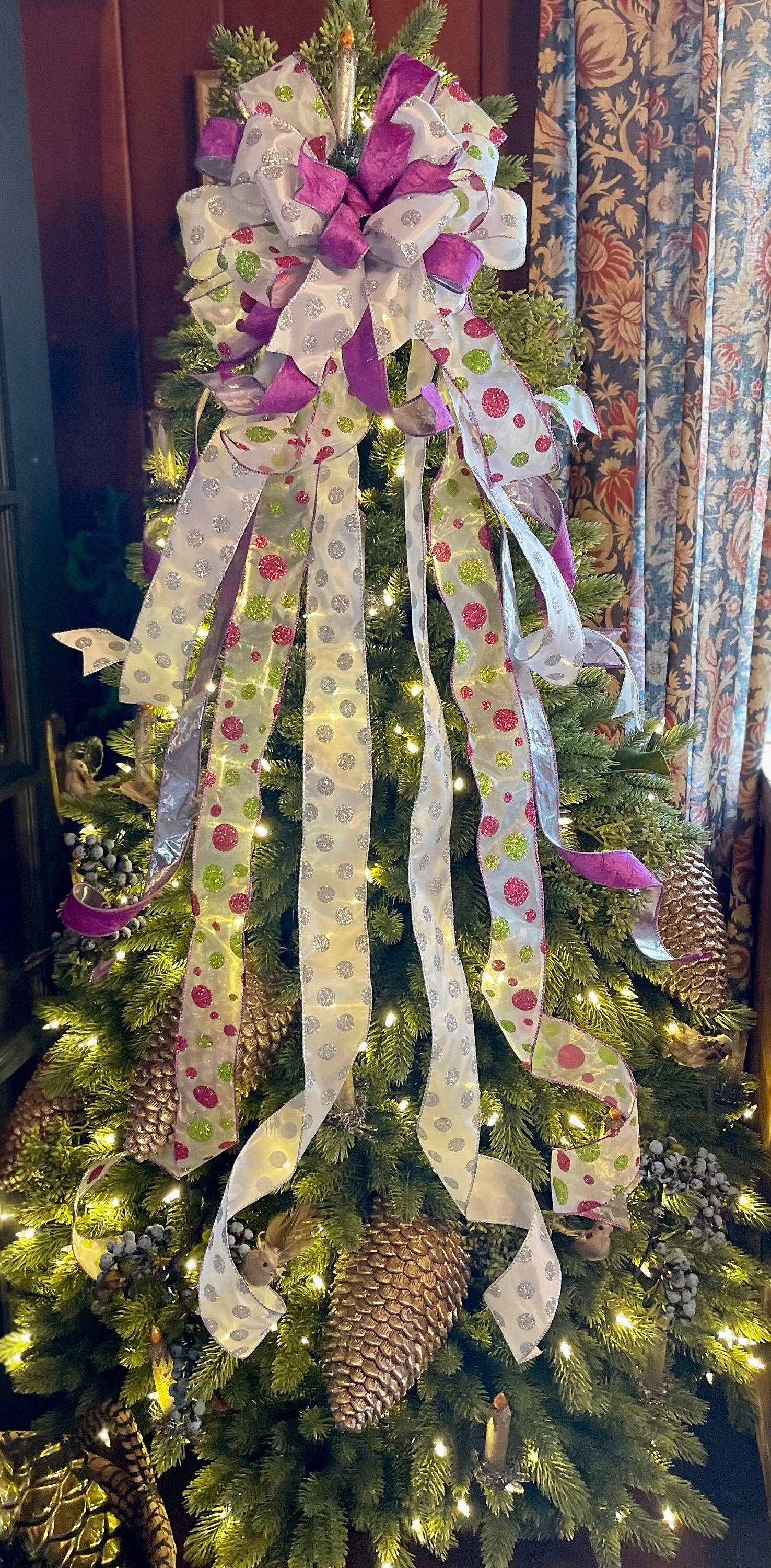 lavender christmas trees The FiFi Pink Lavender Christmas Tree Topper Bow