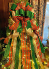 The Miriam Red Green & Gold Christmas Tree Topper Bow