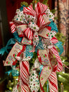 The Hayley Red White & Blue Whimsical Christmas Tree Topper Bow