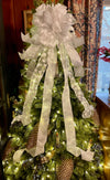 The Elsa Silver & White Christmas Tree Topper Bow