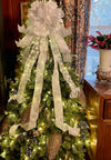 The Elsa Silver & White Christmas Tree Topper Bow