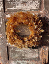 Retro Gold Tinsel Christmas Wreath For Front Door