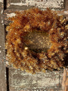 Retro Gold Tinsel Christmas Wreath For Front Door