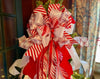 The Mitzi Red & White Christmas Tree Topper Bow