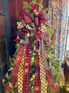 The Abby Buffalo Check Christmas Tree Topper Bow