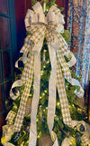 The Marilyn Gold & white Christmas Tree Topper Bow