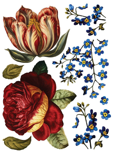 IOD Collage De Fleurs Rub On Transfer Sheet