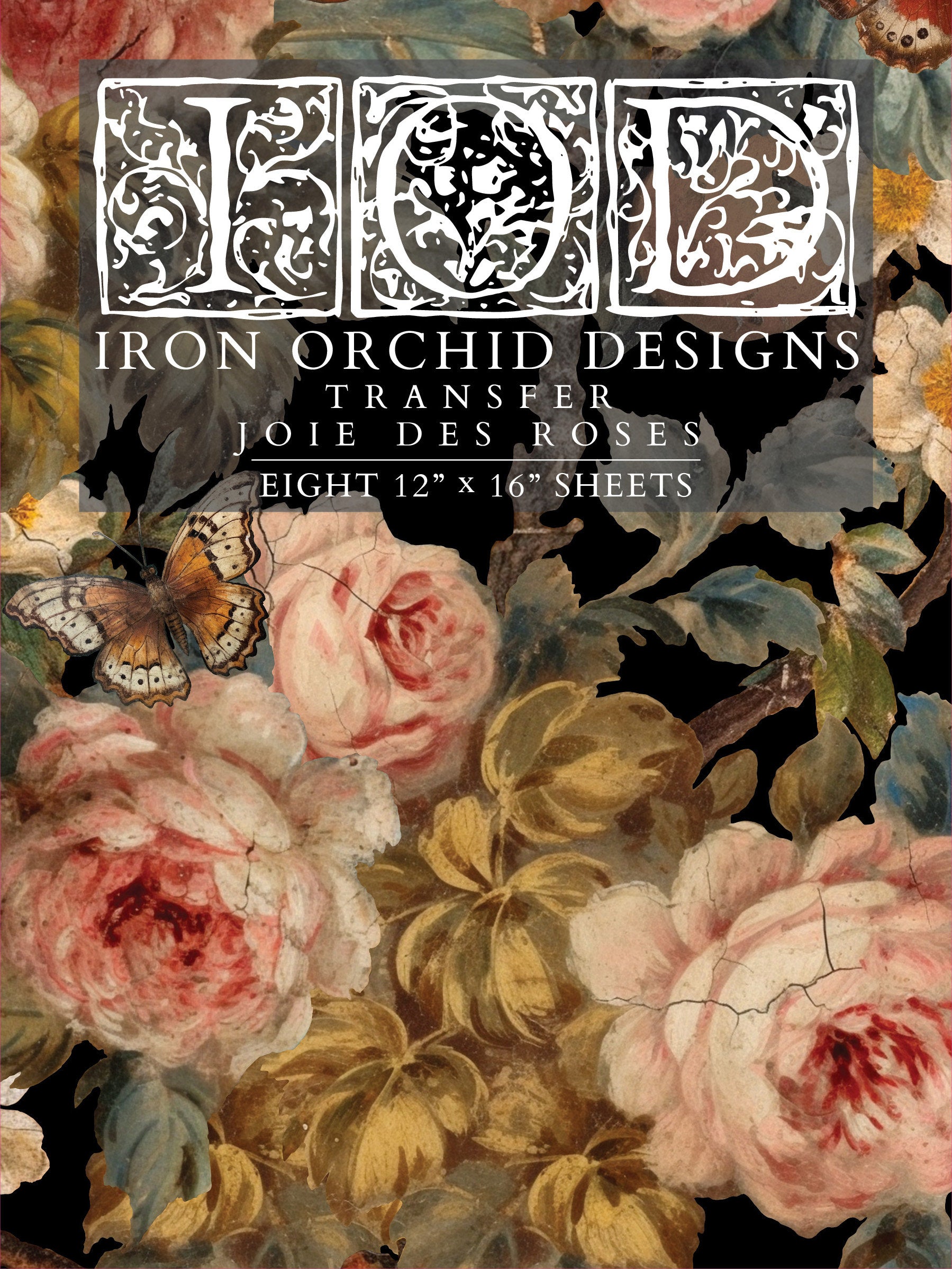 IOD Joie Des Roses Rub On Transfer Sheet