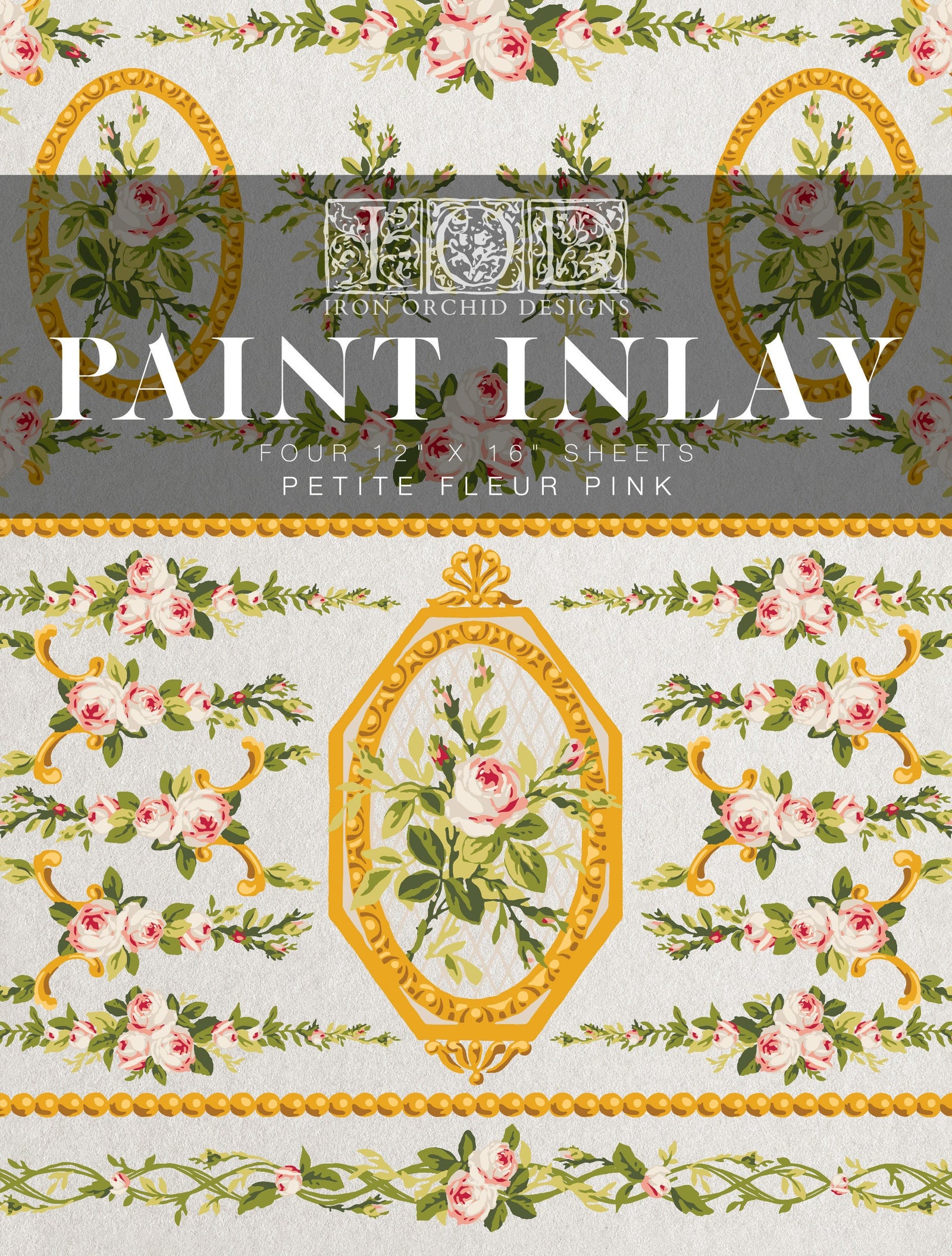 IOD Petite Fleur Pink Paint Inlay Sheet