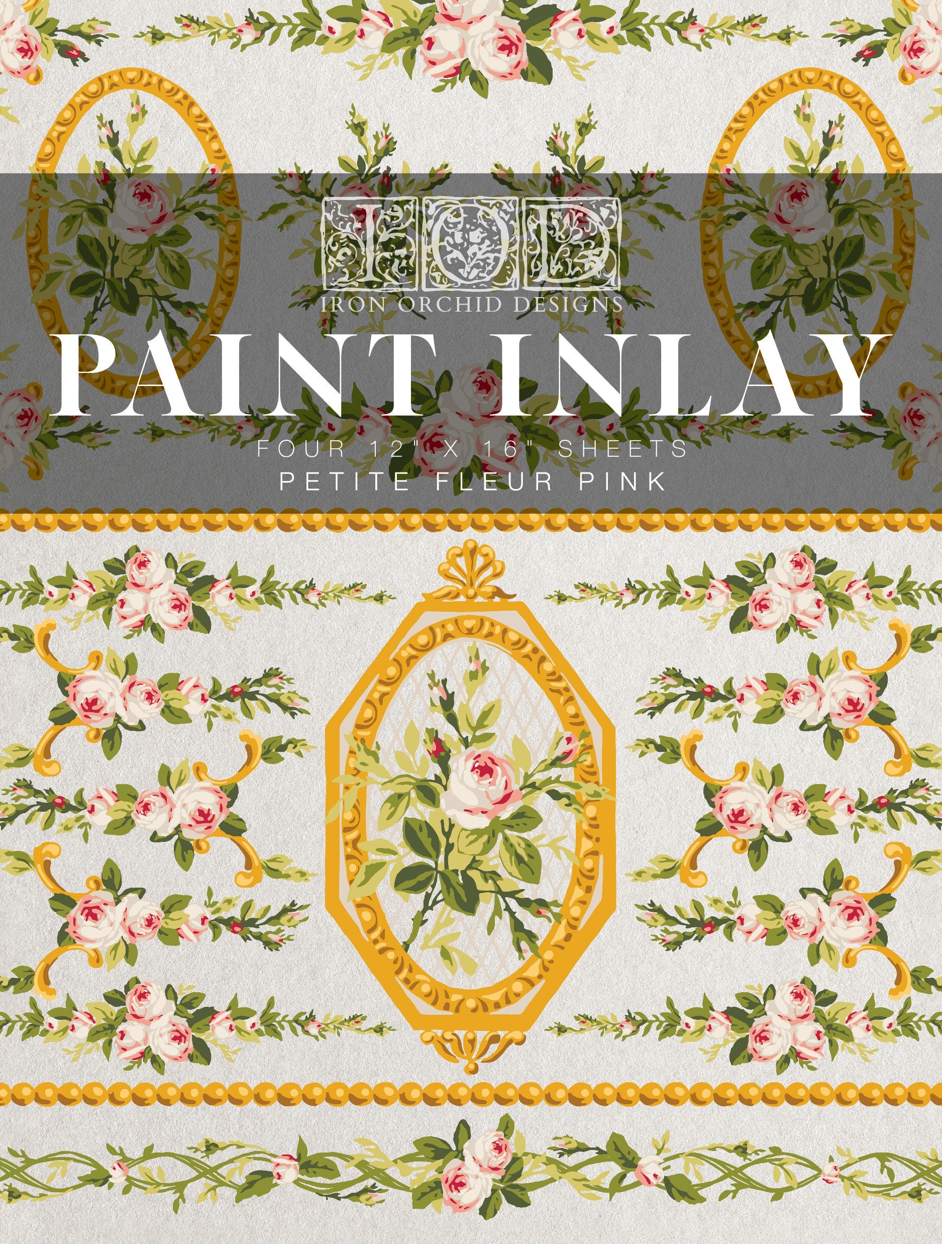 IOD Petite Fleur Pink Paint Inlay Sheet