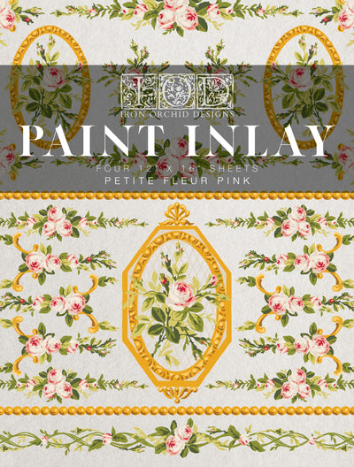 IOD Petite Fleur Pink Paint Inlay Sheet