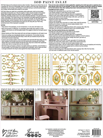 IOD Petite Fleur Pink Paint Inlay Sheet