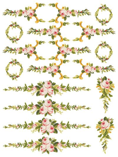 IOD Petite Fleur Pink Paint Inlay Sheet