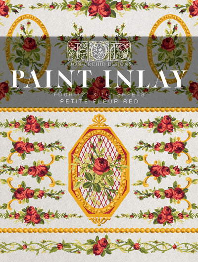 IOD Petite Fleur Red Paint Inlay Sheet