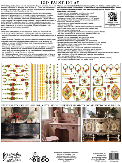 IOD Petite Fleur Red Paint Inlay Sheet