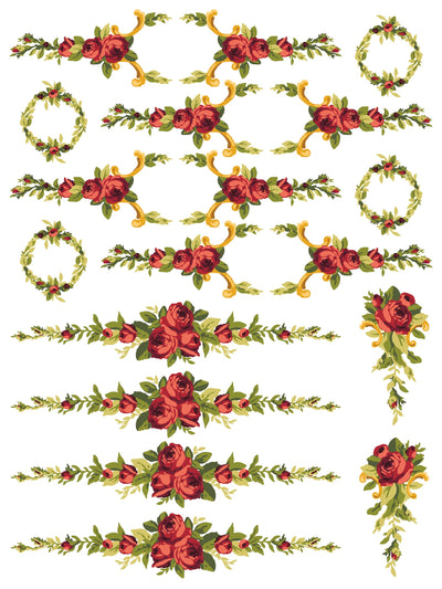 IOD Petite Fleur Red Paint Inlay Sheet