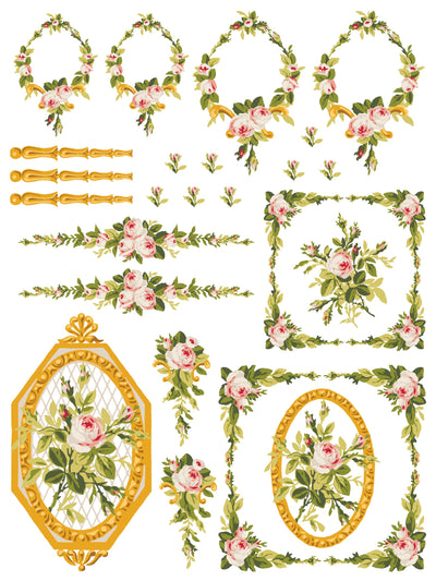 IOD Petite Fleur Pink Paint Inlay Sheet