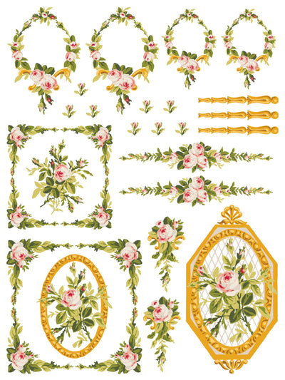 IOD Petite Fleur Pink Paint Inlay Sheet