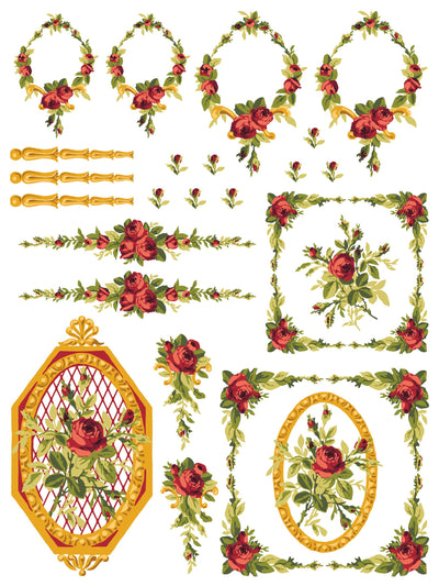 IOD Petite Fleur Red Paint Inlay Sheet