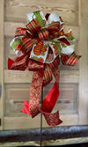 The Pauline Orange & Green Fall Bow For Wreaths and Lanterns