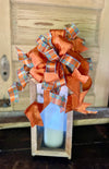 The Augusta Orange & Blue Fall Bow For Wreaths and Lanterns