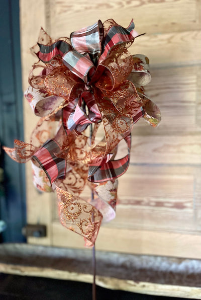 The Julianne Copper & Plum Fall Bow For Wreaths and Lanterns