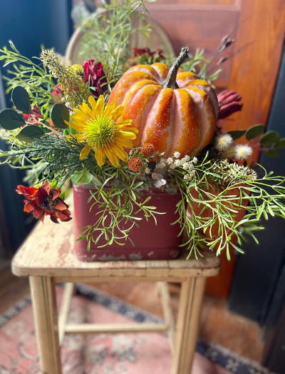 The Sarah Rust & Yellow Garden Farmhouse Centerpiece For Table