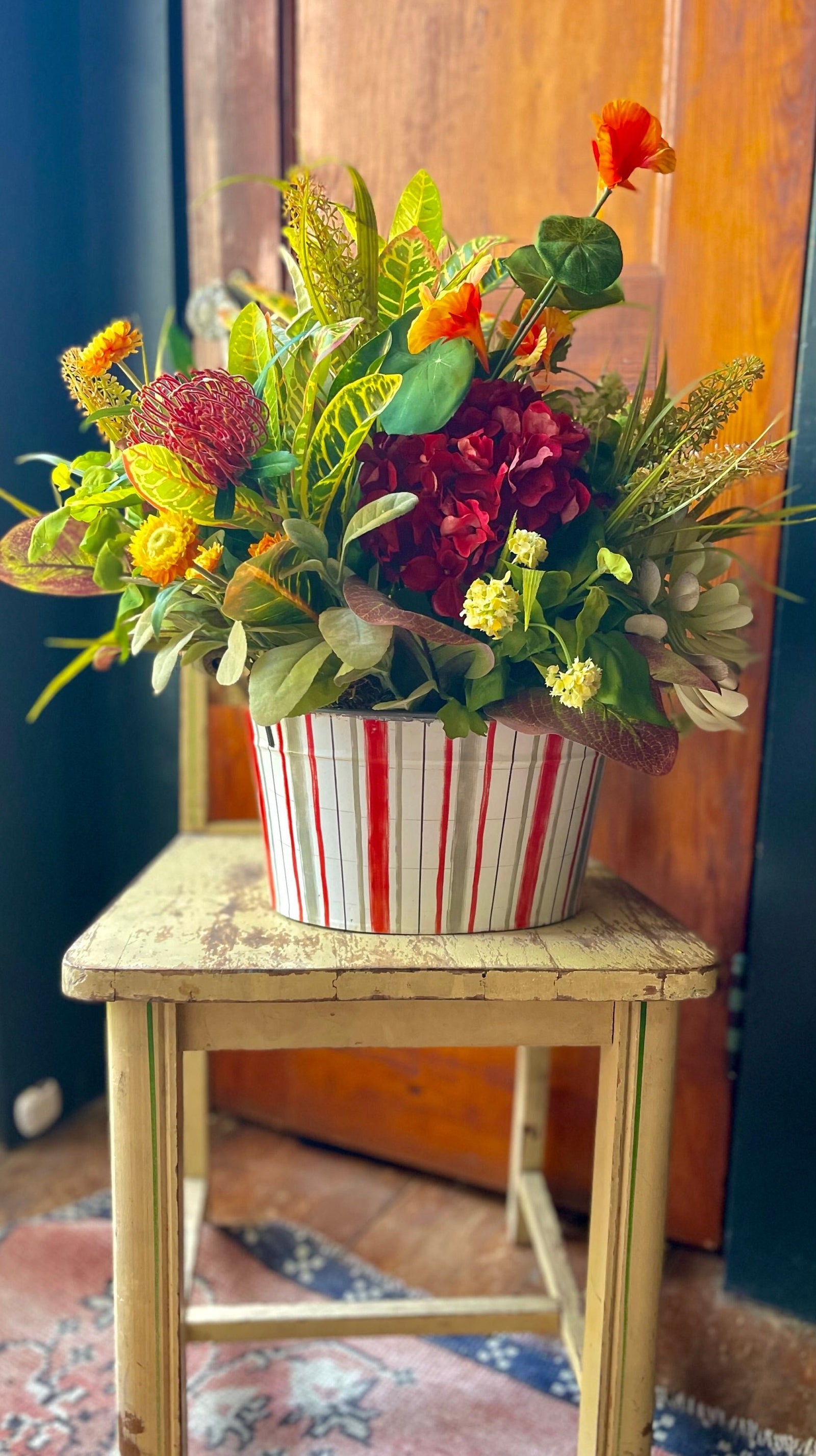 Hydrangea Succulent Centerpiece