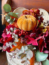 The Tina Orange & Burgundy Pumpkin Farmhouse Centerpiece For Table