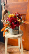 The Tina Orange & Burgundy Pumpkin Farmhouse Centerpiece For Table