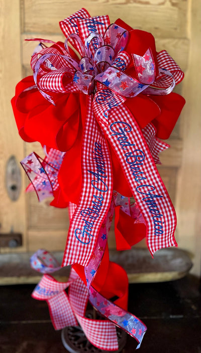 Red White & Blue American Flag Bow