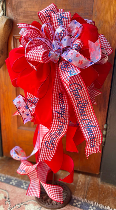 The Martha Red White & Blue American Flag Bow