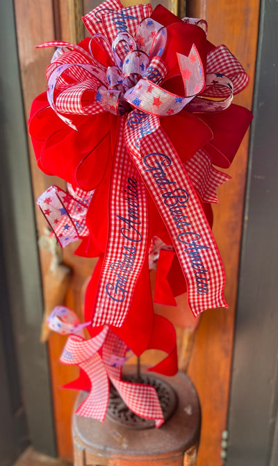 Red White & Blue American Flag Bow