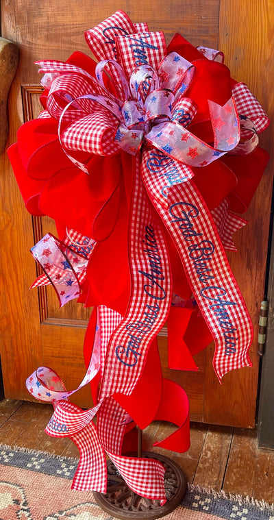 The Martha Red White & Blue American Flag Bow